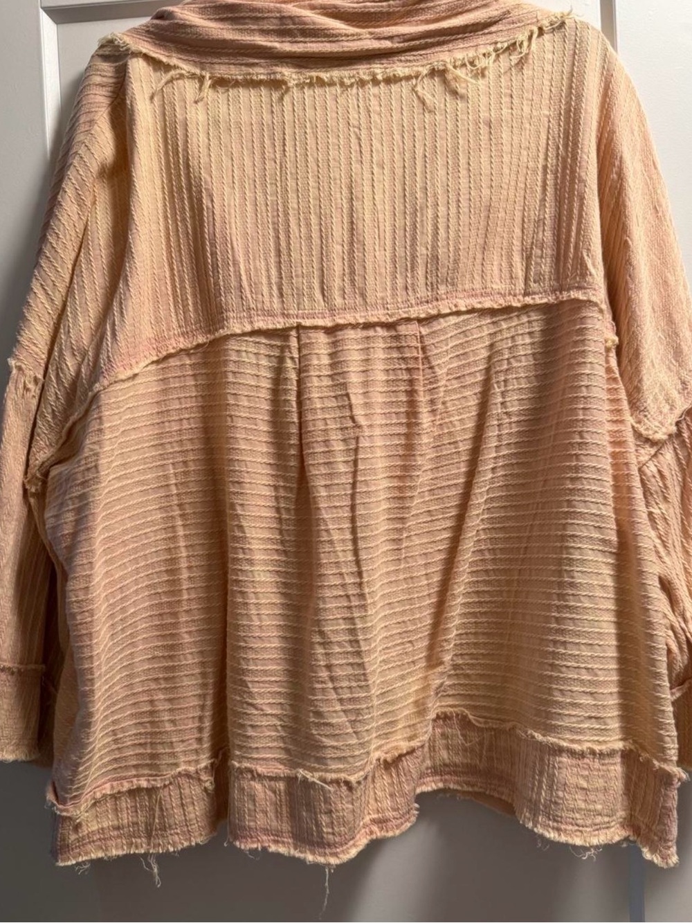 Oli & Hali Peach Textured Button-Front Shirt - Picture 2 of 7
